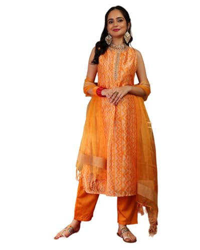 Kurta droite jaune Varanga en taille XL, ensemble traditionnel haut de gamme