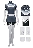 C-ZOFEK Lute Cosplay Costume with Dress Gloves Full Set Halloween Party Anime Outfits for Women (X-Large), Gray