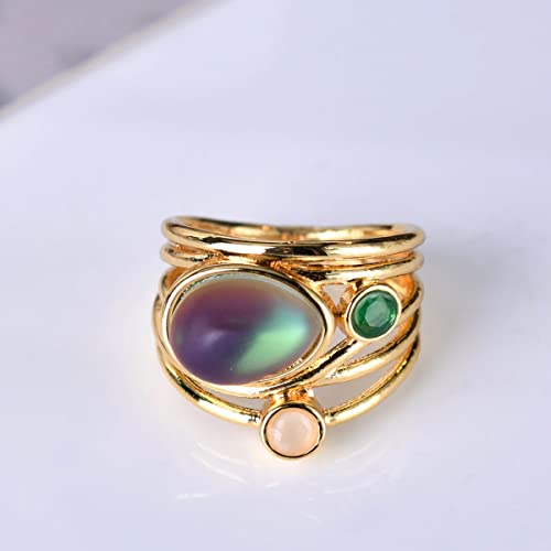 Multilayered Stone Studded Ring Set