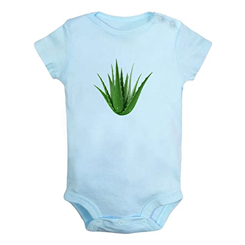 Mameluco de aloe vera con patrón de naturaleza para bebé, monos infantiles, mamelucos para bebés recién nacidos, ropa de 0 a 24 meses, Azul Tipo a, 0-6 meses Cover