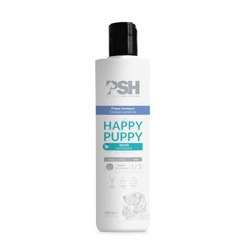PSH Happy Puppy Shampoo - Champú Suave y Nutritivo para Cachorros - Hidratación, Limpieza y Fortalecimiento de la Fibra Capilar - Apto para Uso Frecuente y Piel Sensible - Apto Perros y Gatos - 300 ml