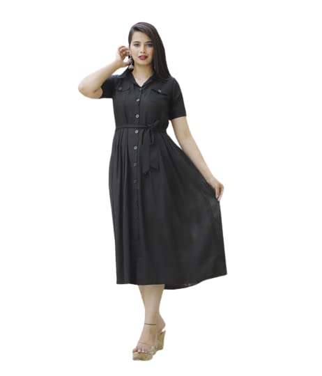 Buy Mijixa PRATIK Art fancify Rayon Western Dresses for Women|Stylish  Latest Dresses|Skirts|Only Kurti Set|Long Kurtis|Stylish Tops|Western Tops  for Girls|Gown|Maxi Dress Crop top (S, Black) at Amazon.in