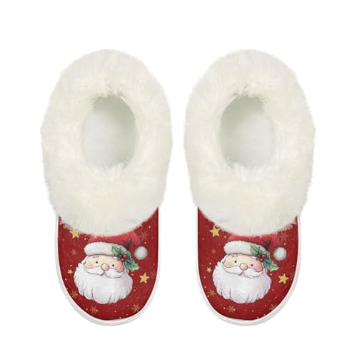 Unisex-Adult Fuzzy Polar Fleece Shoes for Indoor and Outdoor,Xmas Decorations Indoor House Slippers with Arch Support