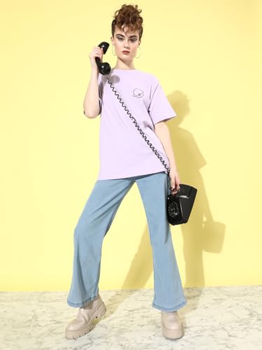 Image of Dillinger Blue Graphic Oversized T-Shirt