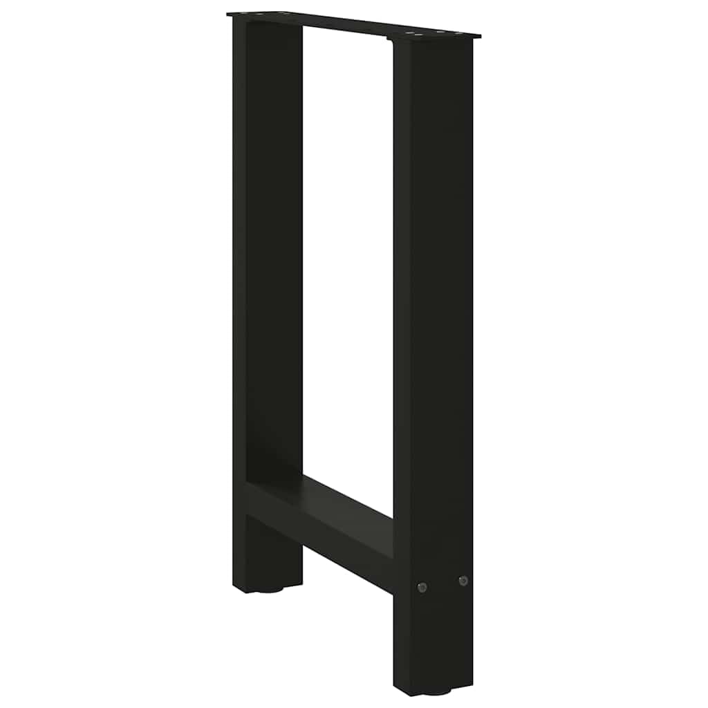 Gambe per tavolo da pranzo nere in acciaio, 2 pezzi, 50 x 72-73 cm
