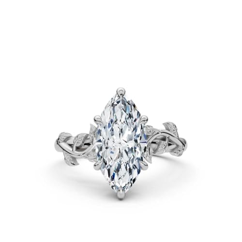 1 CT-5 CT Moissanite Engagement Ring Colorless VVS1 10K 14K 18K Solid Gold & 925 Sterling Silver Nature Inspired Anniversary Wedding Bridal Ring Gift for Women