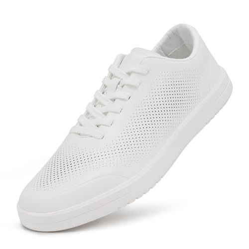 Image of Men's Barefoot Dress Shoes - Zero Drop Comfort Breathable Micro-Perforated Learher, No Break-in Needed, Slip-On Elastic Laces for Business & Travel