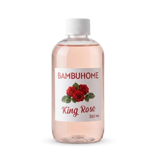 Şişe — Bambuhome King Rose Oda Kokusu 250 ml ve Çubuklar dahil değildir | Gül Kokusu, 250 ml
