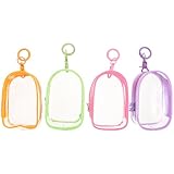 [Lurrose] 4個 クリアフィギュアディスプレイバッグ 点 軽量携帯用 ジッパー付き ミニ収納ポーチ コレクター向け 透明防塵雛人形アクセサリー