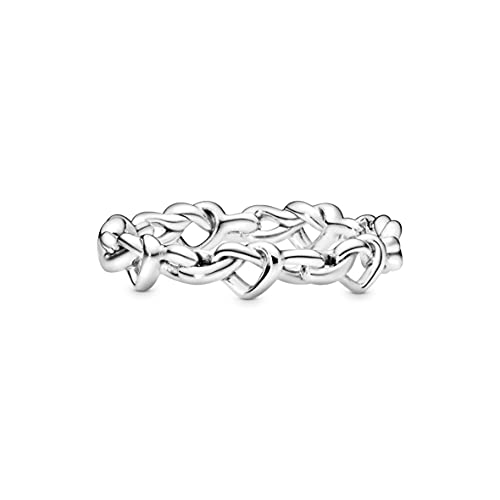 Pandora Knotted Hearts Ring - Symbol of Unbreakable Love - Promise Ring for Women - Layering or Stackable Ring - Gift for Her - Sterling Silver - Size 62