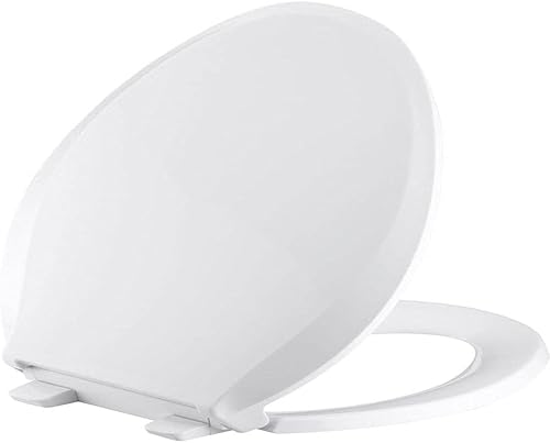 Asiento de inodoro redondo de plástico con cierre lento blanco TSPR100SC