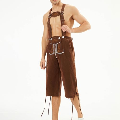 Shorts masculino de veludo medieval de dança cosplay macacão short calça masculina 2024, Q-415 marro