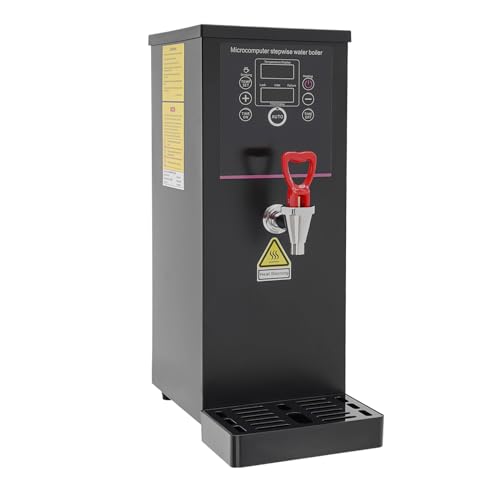 HAPPCUCOE Electric Water Boiler,10L Commercial Hot Water Dispenser,304 Stainless Steel Water Boiler for Kitchens, Cafes, Restaurants,Offices,Hotel,2500W (Black)