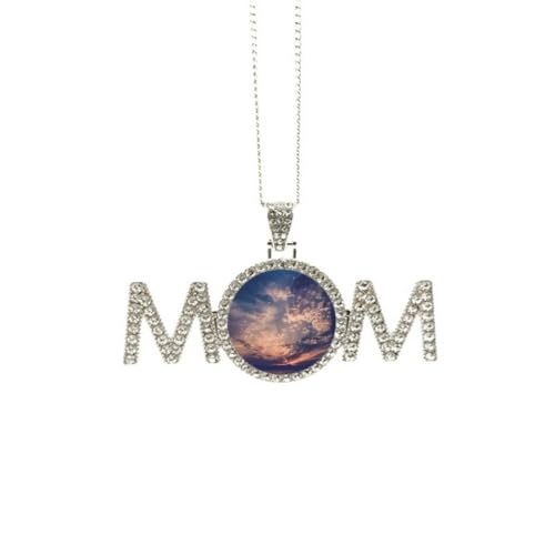 Cadeau de fête des mères : collier orange et nuages bleu foncé pour maman