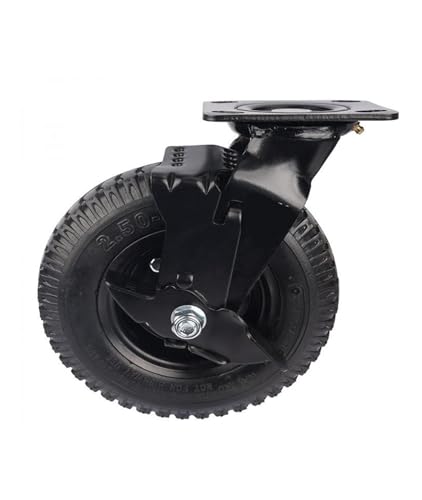 Roue pneumatique 8 pouces avec frein latéral pour chariot d'hôtel