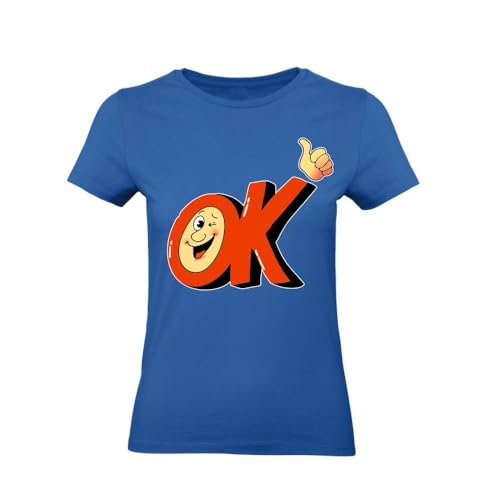 M-Italy T-Shirt Donna - Ok Il Prezzo È Giusto - Maglietta Super vestibilità Top qualità (IT, Testo, XL, Regular, Regular, Blu)