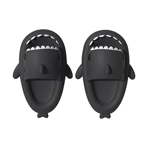 Menore Kids Shark Cloud Slides | Boys Girls Toddlers Pillow Slippers | Cute Cartoon Open Toe Sandals | Cushioned Thick Sole Shower Water Shoes Indoor & Outdoor Cover