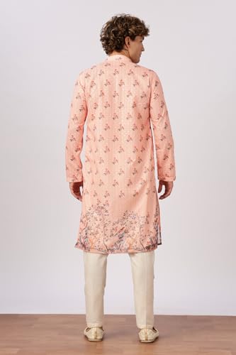 Image of BE ACTIVE Men's Cotton | Regular Fit Casual Mandarin Collar | Long Length Full Sleeves | Embroidered Indian Kurta