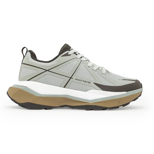 Image of Red Tape Men's Sneakers Off White Olive Mesh TPU Round Toe Lace-Up
