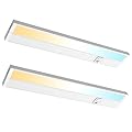 Hizashi 22Inch Under Cabinet Lights Hardwired or Plug in, 5CCT Color Selectable-2700K/3000K/3500K/4000K/5000K, 13W 920lm Dimmable Under Cabinet Lighting, CRI?90, Linkable, ETL & Energy Star, Pack of 2