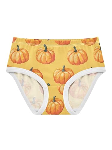 ZZKKO Orange Pumpkins Harvest Girls Underwear Toddler Panties for Girls Comfort Brief Size 2-8T