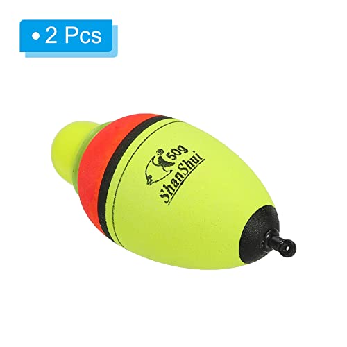 PATIKIL 0.18oz Lighted Fishing Slip Bobbers, 2 Pack EVA Light Up Fishing Float for Night Fishing Yellow - Image 3