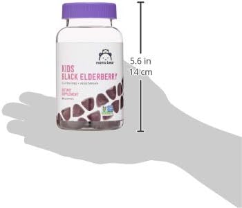 Amazon Brand - Mama Bear Vegetarian Kids Black Elderberry Gummies 300 mg with Vitamins C, D, E and Zinc, Immune System Support