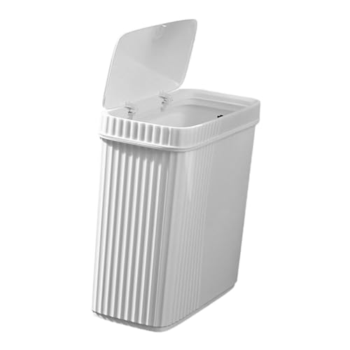 Poubelle slim pour salle de bain et bureau avec couvercle à pression discret