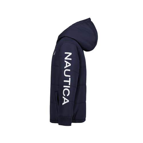 Image of Nautica Boys' Heavyweight Hooded Bubble Jacket With Polar Fleece Lining