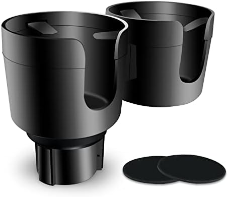 2-in-1 Car Cup Holder Expander Adapter with Offset Adjustable Base, Compatible with Yeti 14/24/36/46oz Ramblers, Hydro Flasks 32/40oz, Other Large Bottles Mugs in 2.2"-4.0"