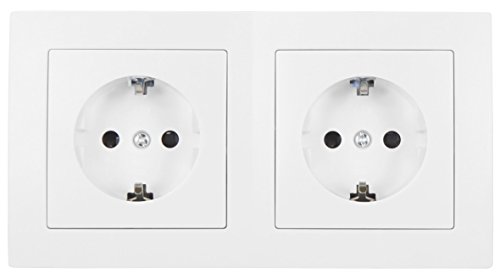 MC POWER - Enchufes de pared | Flair | Set Beginner 2S 3 piezas | blanco mate Cover