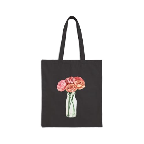 Floral Canvas Tote Bag, Eco-Friendly Grocery Bag, Gift for Her, Summer Shopping Tote, Flower Print Bag, Beach Essentials