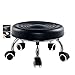 ilbcavne Petit tabouret avec roulettes pour s'asseoir, chaise de garage pivotante en métal robuste pour crèche, salon, jardin (dimensions : 32 x 42 cm, couleur : noir)