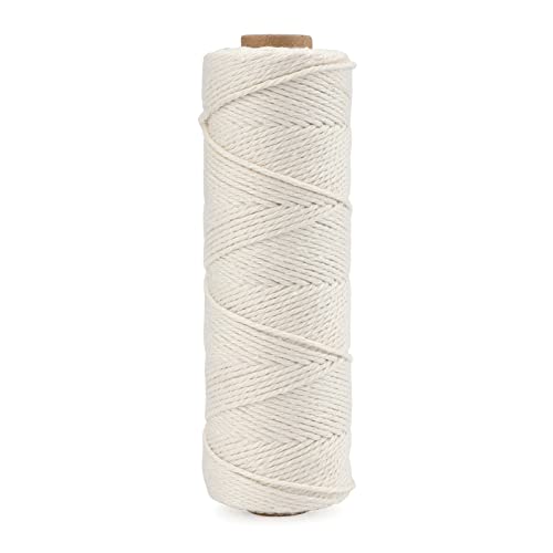 Hilo de algodón de macramé para Manualidades, 1,5 mm x 100 m, para Manualidades, Embalaje de Regalo, jardinería (Beige)