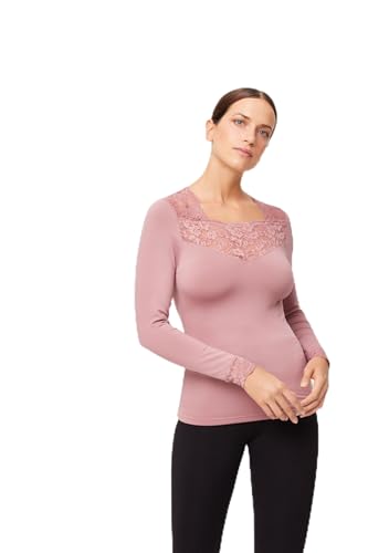 Ysabel Mora - Camiseta Térmica Encaje Manga Larga Rosa