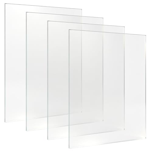 Lote de 4 placas acrílicas transparentes A4, en vidrio acrílico, en plástico transparente, 210 x 297 mm, placa de plástico acrílico, para marco de fotos, marco de fotos, expositor, pintura, decoración