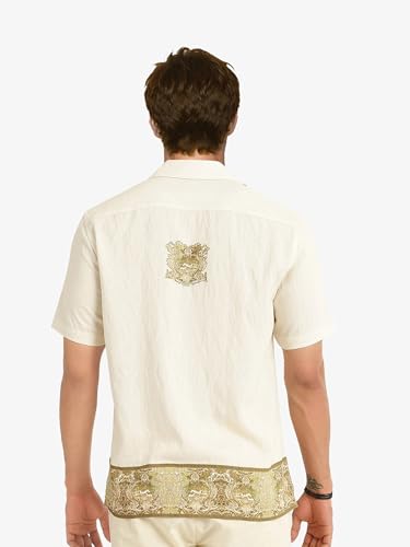 Image of Rare Rabbit Boxy fit Decorative Print Shirt