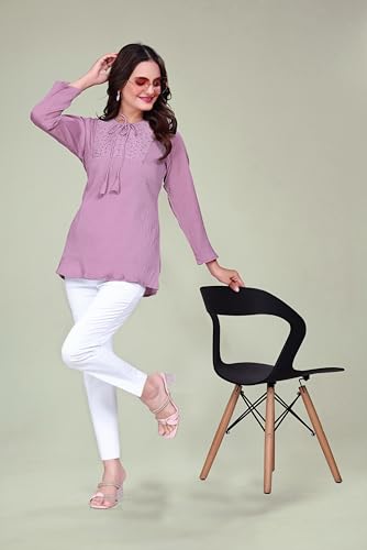 Image of Women's Tunics - Stylish & Comfortable Kurti for Women | Elegant 3 /4 Sleeve Designer Tunic Tops for Women | Indian Ethnic Short Kurti for Casual, Festive