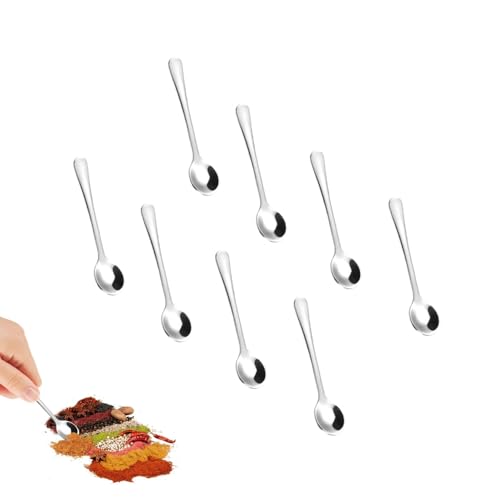 Tiny - Cucchiaini piccoli in acciaio inox, per spezie, sale, miele, cucchiaini da tè, piccoli piccoli 7,5 cm