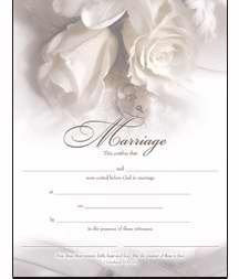 Marriage Certificate (Pk of 6) - Premium, Bronze Foil Embossed