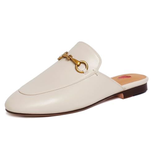 Vertundy Mules for Womens Flats Buckle Backless Loafers Comfortable Casual Business Slip On Shoes