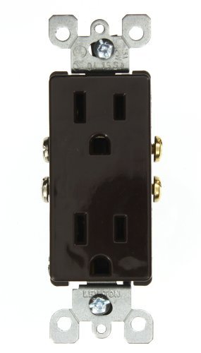 Leviton 5325 10 Pack 15 Amp, 125 Volt, Decora Duplex Receptacle, Residential Grade, Grounding, Brown
