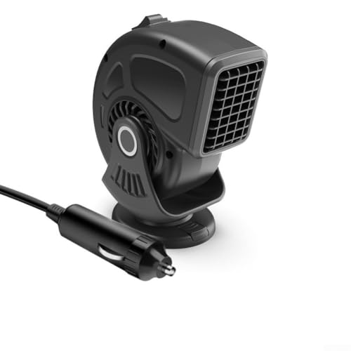 Calentador de coche portátil de 12 V 120 W con ventilación giratoria de 360 grados para una distribución uniforme del calor y función de modo dual para uso en vehículos (negro)