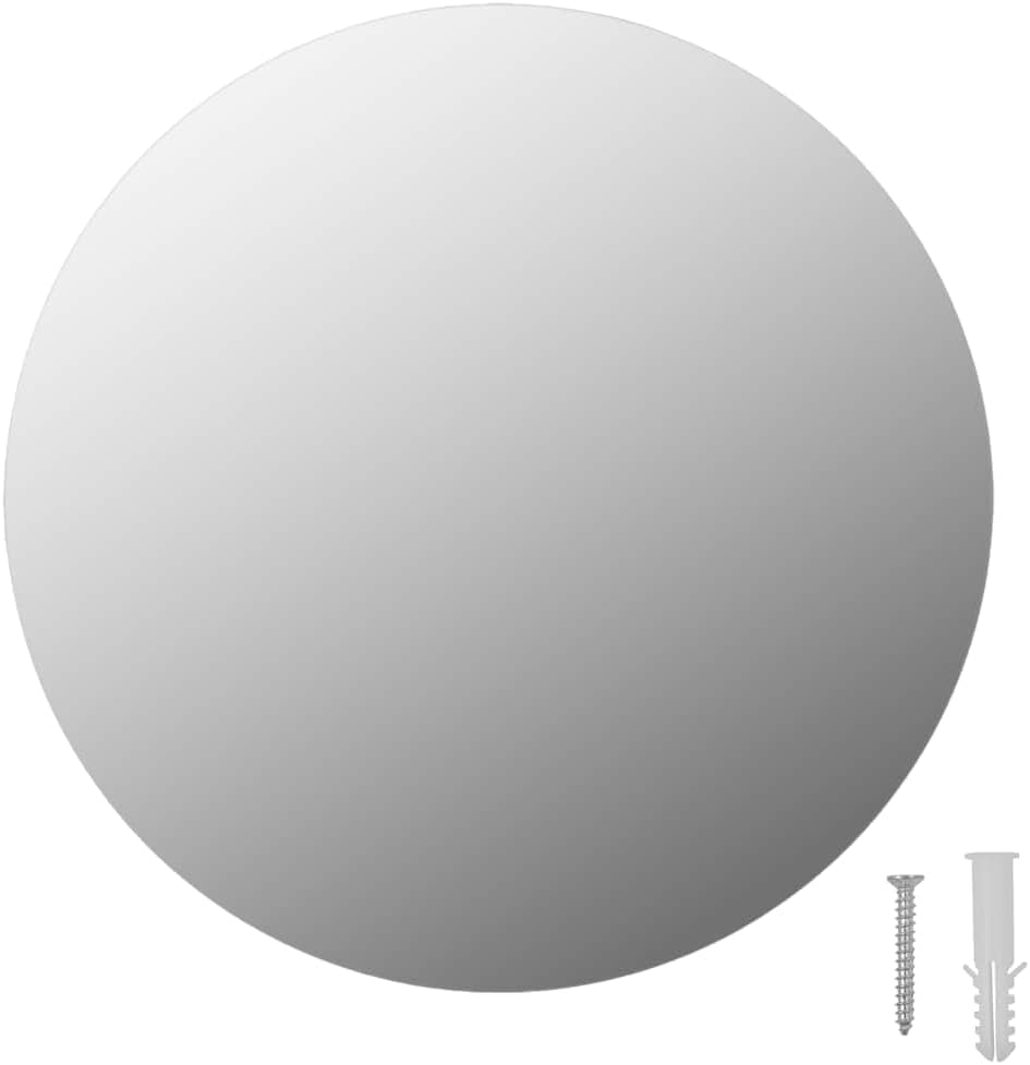 vidaXL Frameless Mirror Round Bathroom Living Room Makeup Vanity Decoration Accessory 30cm Glass