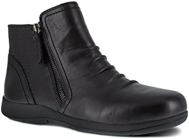 Rockport Work womens Daisey Work Safety Toe Ruched Bootie boots, Black, 9.5 Wide US | Image 1