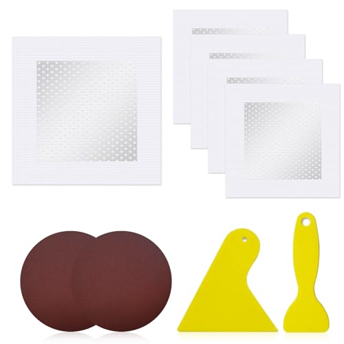 Reparación de agujeros en la pared, 9 piezas de parche de papel de aluminio para agujeros en la pared, parche de pared autoadhesivo, para reparar paredes rotas o rellenar techos (4 x 4 pulgadas)