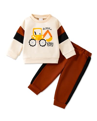 Image of NZRVAWS Toddler Baby Boy Clothes Pullover Sweater Ripped Jean Sweatsuit Little Boy Outfit Fall Winter Clothing Set 6M-7T