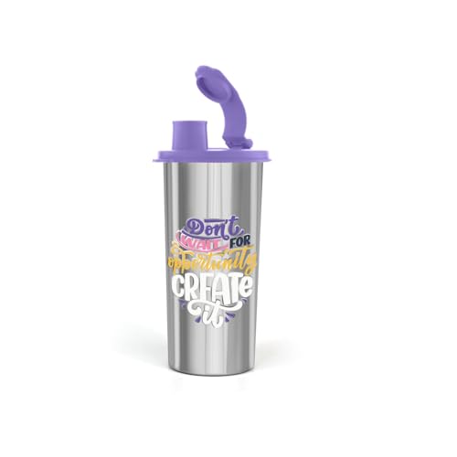 Image of SignoraWare Jumbo Stylish Stainless Steel Sipper | Airtight & Leakproof Lid | Easy to Clean & Carry | Ideal for Kids, Office, Gym, Travel, School & Outdoor Use (500ml | Purple)
