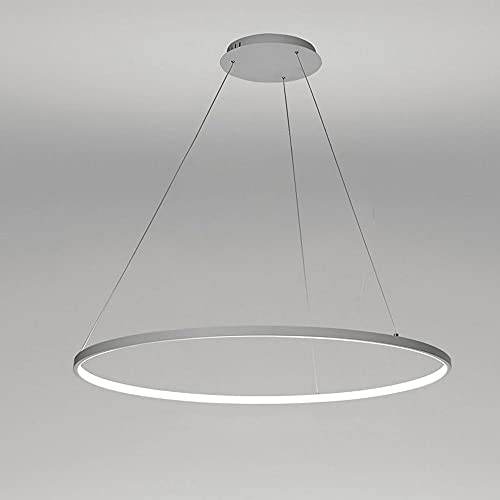 Chandelier LED anneau moderne 60cm suspension acrylique noire salon salle à manger