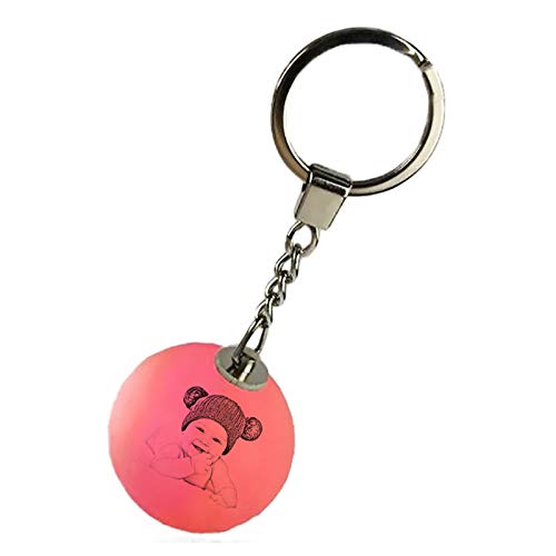 Preisvergleich Produktbild Personalisierter leuchtender Schlüsselbund LED-Schlüsselbund Benutzerdefinierter Foto-Schlüsselbund 3D-Mondlampen-Schlüsselbund(7 Farbe 4cm / 1.57 Inch)
